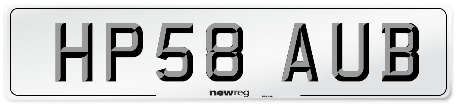HP58 AUB Number Plate from New Reg